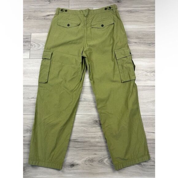 Madewell Size 27 Classic Olive Garment-Dyed Low-Slung Straight Cargo Pants - Picture 4 of 10